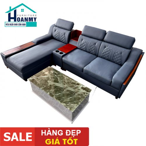 Ghế sofa da màu xanh