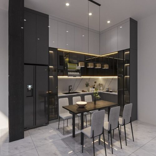 Phòng bếp nối liền phòng khách
