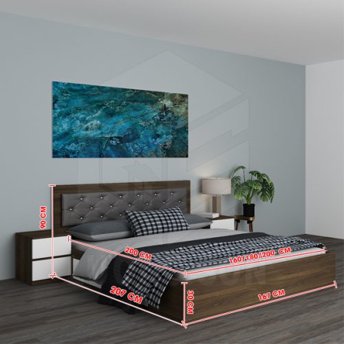 giường ngủ 2 ngăn kéo đầu bọc nệm