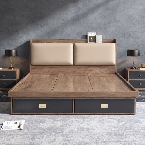 Giường bọc da đầu giường HM46