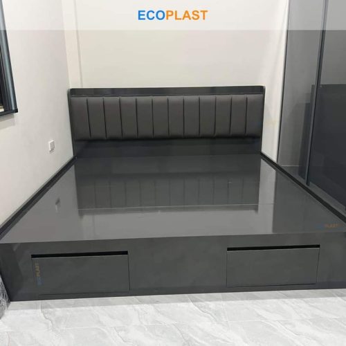 Giường Ngủ 1.8m×2m ECOPLAST – Đẳng Cấp Xám Ghi và Tiện Nghi Vượt Trội