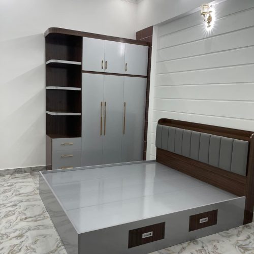 Giường ngủ nhựa cao cấp có ngăn kéo kết hợp tủ đầu giường hiện đại